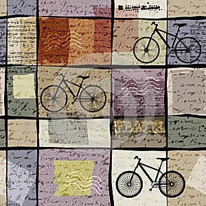 Retro travel pattern with inscriptions