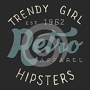 Retro trendy girl label