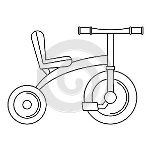 Retro tricycle icon, outline style