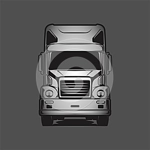 retro truck logo vector black and grey front view illustration