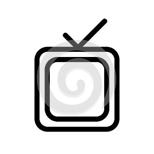 Retro tv icon in flat. Simple vector illustration. Television simbol