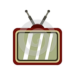 Retro TV icon, flat style