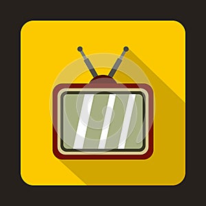 Retro TV icon in flat style