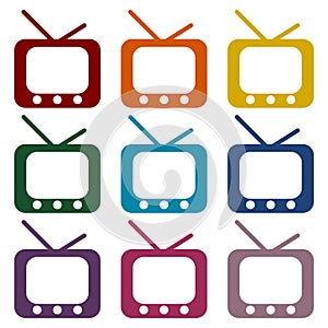 Retro tv icons set