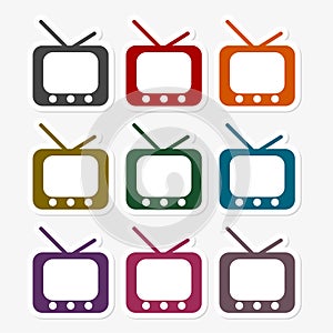 Retro tv icons set