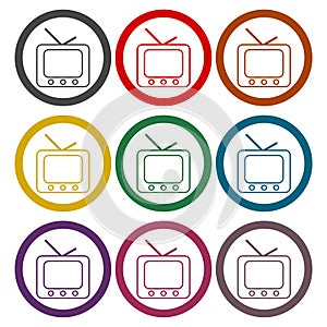 Retro tv icons set