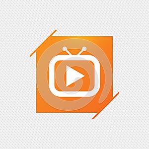 Retro TV mode sign icon. Television set symbol.