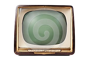 Retro TV with wooden case photo