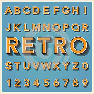 Retro type font, vintage typography .