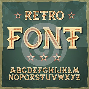 Retro type font, vintage typography ,Illustratiom EPS10. alphabet vector for labels, titles, posters etc. photo