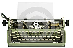 Retro typewriter with blank paper