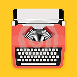 Retro Typewriter Machine Icon Illustration Vector