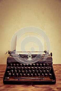Retro typewriter photo