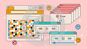 Retro ui interface elements