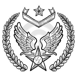 Retro US Air Force Insignia with Wreath