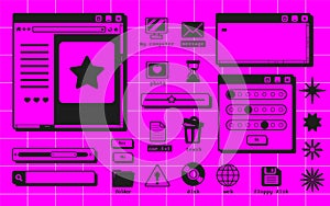 Retro user interface elements set