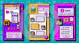 Retro user interface screens collection