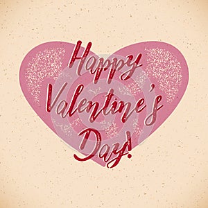 Retro Valentines Day card with shifted colors