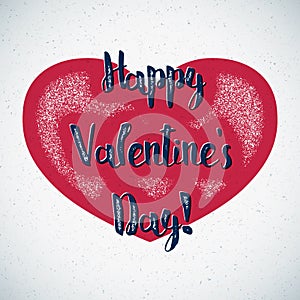 Retro Valentines Day card with shifted colors
