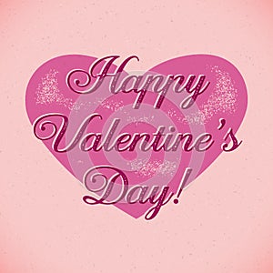 Retro Valentines Day card with shifted colors