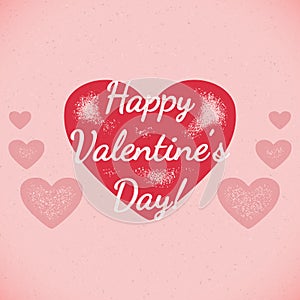 Retro Valentines Day card with shifted colors