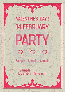 Retro valentines's day poster
