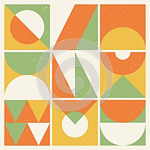 Retro vector background with abstract geometric elements.
