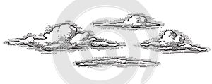 Retro vector clouds (vector)