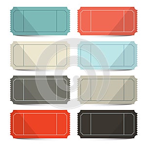 Retro Vector Empty Tickets Set