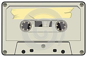 Retro Vector Graphic of a 1980`s Style Cassette Tape
