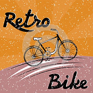 Retro vector illustration of bicycle photo