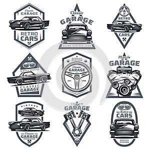 Retro Vehicle Club Emblems Set