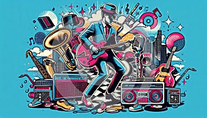 Retro vibes 1960s boogie woogie rock n roll photo