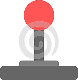 Retro video game controller in red color. Retro video game controller icon.