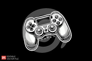 Retro Video Game Controller Vector Illustration