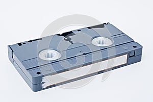Retro Video tape cassete on white backgro