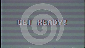 Retro videogame text on old tv screen ... New quality universal vintage motion dynamic animated background colorful