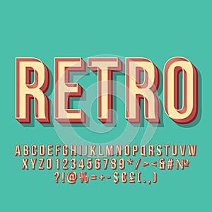 Retro vintage 3d vector lettering