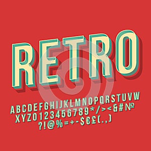 Retro vintage 3d vector lettering