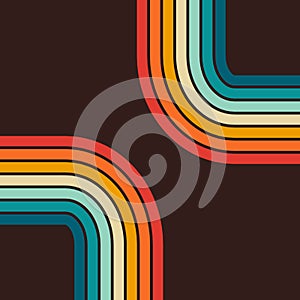 retro vintage 70s style stripes background poster lines. shapes vector design graphic 1970s retro background. abstract