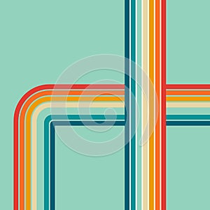 retro vintage 70s style stripes background poster lines. shapes vector design graphic 1970s retro background. abstract