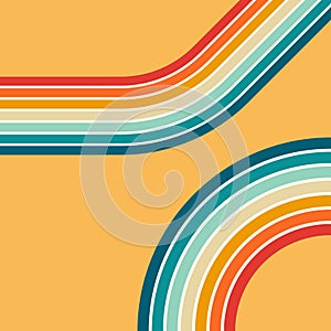 retro vintage 70s style stripes background poster lines. shapes vector design graphic 1970s retro background. abstract