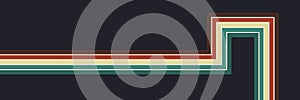 Retro vintage 70s style stripes background poster lines. shapes vector design graphic 1970s retro background. abstract