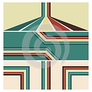 Retro vintage 70s style stripes background poster lines. shapes vector design graphic 1970s retro background. abstract