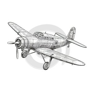 retro Vintage Airplane ai generated