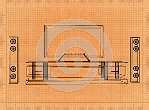 Retro Vintage Architect Blueprint