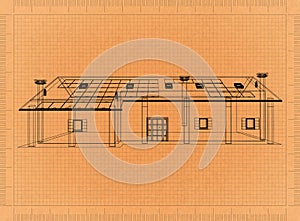 Retro Vintage Architect Blueprint