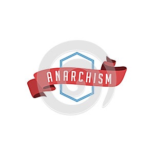 retro vintage badge label anarchism