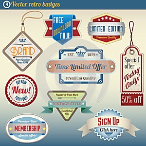 Retro Vintage Badges set