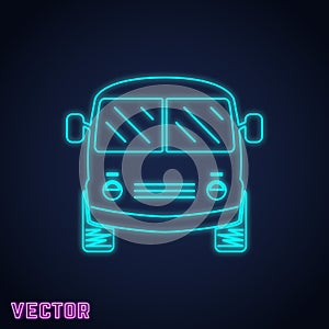 Retro vintage bus sign neon light design